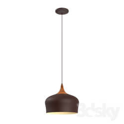 Ceiling light - 95385 Suspension OBREGON_ 1х60W _E27__ Ø350_ steel_ brown_ cream_ oak 