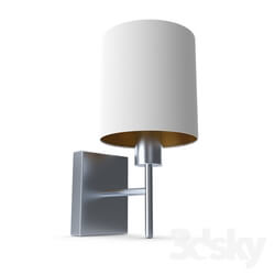 Wall light - 95053 Sconce PASTERI_ 1х60W _E27__ L145_ H305_ A195_ nickel matt _ textile_ white_ copper 