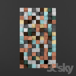 Other decorative objects - Geometric Wood Art Wall Abstract Painting 