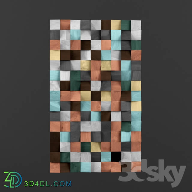 Other decorative objects - Geometric Wood Art Wall Abstract Painting