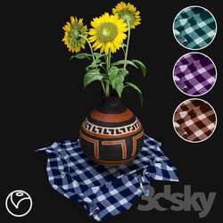 Bouquet - Decorative Sunflower and Vase 