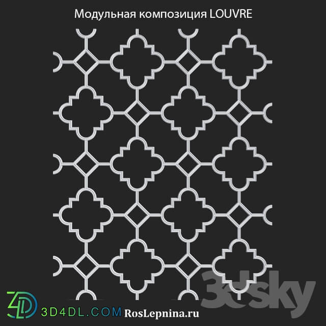 Decorative plaster - OM LOUVRE modular composition from RosLepnina