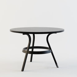 Table - wooden round table 