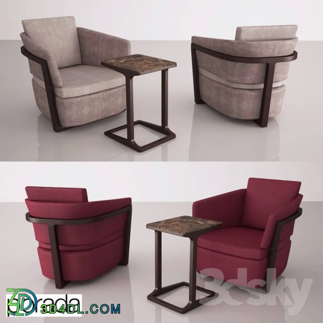 Arm chair - Porada Arena Poltrona Armchair and table Script 45