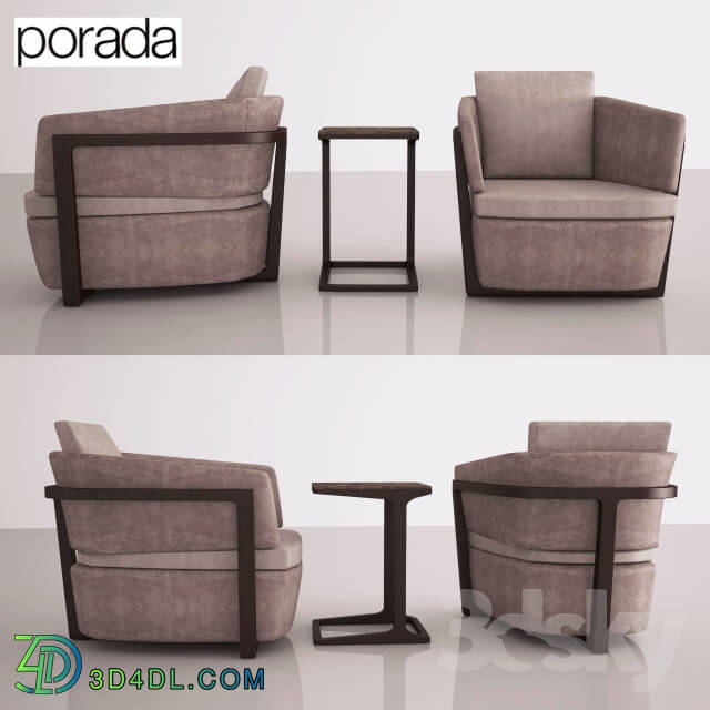 Arm chair - Porada Arena Poltrona Armchair and table Script 45