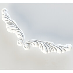 Decorative plaster - Stucco decor _Angel Wings_. Handmade 