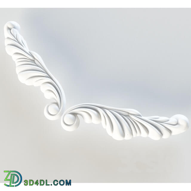 Decorative plaster - Stucco decor _Angel Wings_. Handmade