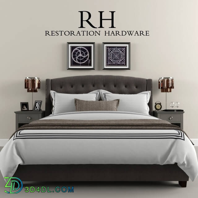 Bed - Restoration Hardware Warner Tufted bed