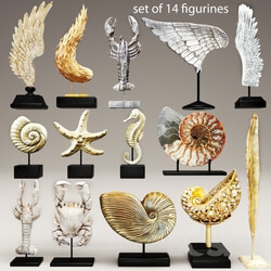 Decorative set - collection of 14 statues 