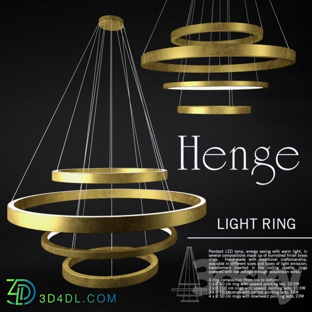 Ceiling light - Henge Light Ring _4 ring composition_