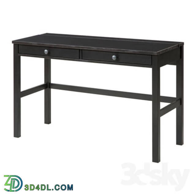 Table - HEMNES Desk with 2 drawers_ black-brown. Ikea _