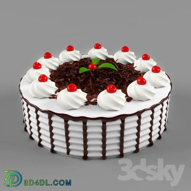 Food and drinks - cake with cherries