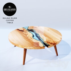 Table - Greg Klassen round river coffee table 