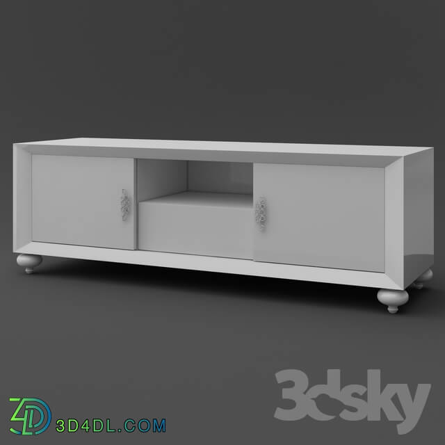 Sideboard _ Chest of drawer - OM Tumba under TV FratelliBarri PALERMO in finishing white shiny varnish_ FB.TV.PL.63