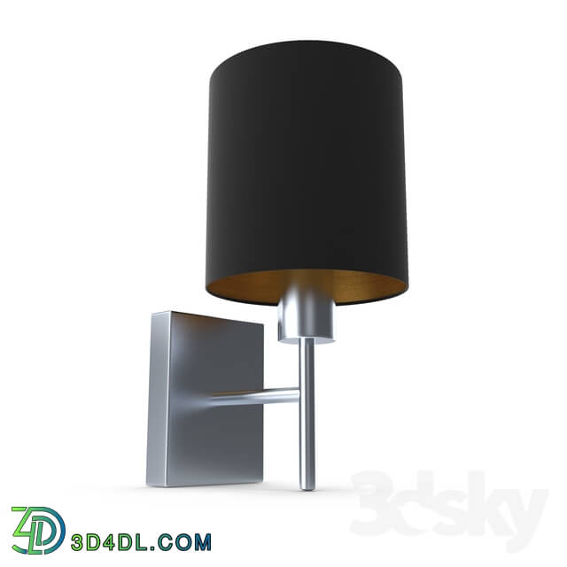 Wall light - 95052 Sconce PASTERI_ 1х60W _E27__ L145_ H305_ A195_ nickel matt _ textile_ black_ copper