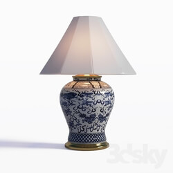 Floor lamp - RL Foo Dog Large Table Lump Blue _ White 