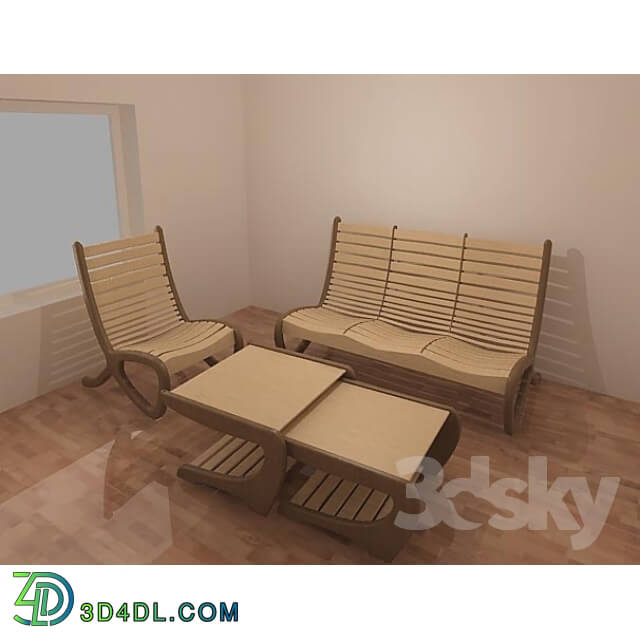 Bathroom furniture - Dere_nnyj sofa_ armchair_ table
