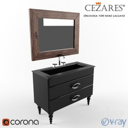 Bathroom furniture - Cezares Orchidea 100 nero laccato 