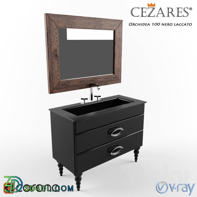 Bathroom furniture - Cezares Orchidea 100 nero laccato