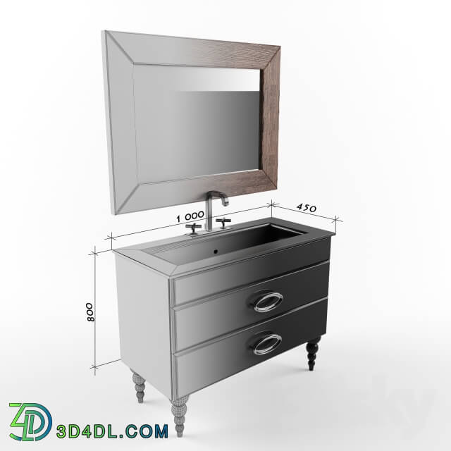 Bathroom furniture - Cezares Orchidea 100 nero laccato