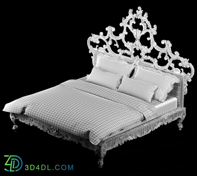 Bed - Venetian king gold decorated bed