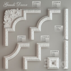 Decorative plaster - Ceiling molding corner pieces _quot_Gaudi Decor_quot_ 