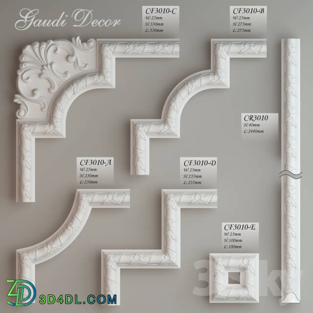 Decorative plaster - Ceiling molding corner pieces _quot_Gaudi Decor_quot_