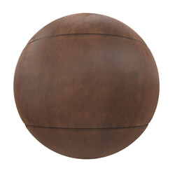 CGaxis-Textures Leather-Volume-11 stitched brown leather (04) 