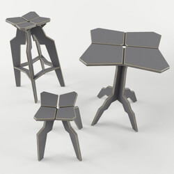 Table _ Chair - Splice Stool_ Table_ Bar Stool 