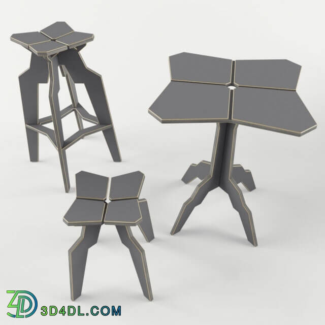 Table _ Chair - Splice Stool_ Table_ Bar Stool