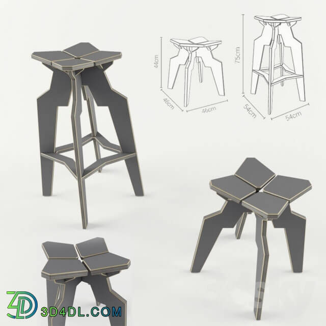 Table _ Chair - Splice Stool_ Table_ Bar Stool