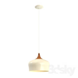 Ceiling light - 95383 Suspension OBREGON_ 1х60W _E27__ Ø350_ steel_ cream_ oak 