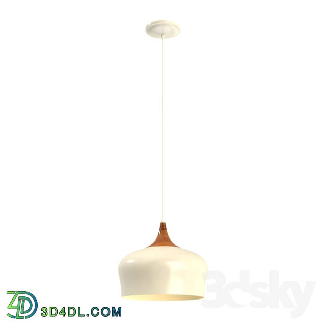 Ceiling light - 95383 Suspension OBREGON_ 1х60W _E27__ Ø350_ steel_ cream_ oak