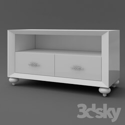 Sideboard _ Chest of drawer - OM Tumba for TV FratelliBarri PALERMO in finishing white shiny varnish_ FB.TV.PL.71 