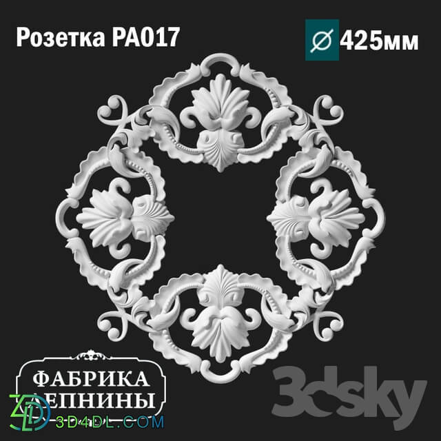 Decorative plaster - Ceiling gypsum plaster outlet PA017