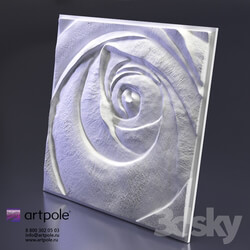 3D panel - Plaster Rose 3d panel from Artpole 
