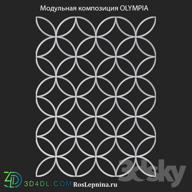 Decorative plaster - OM OLYMPIA modular composition from RosLepnina