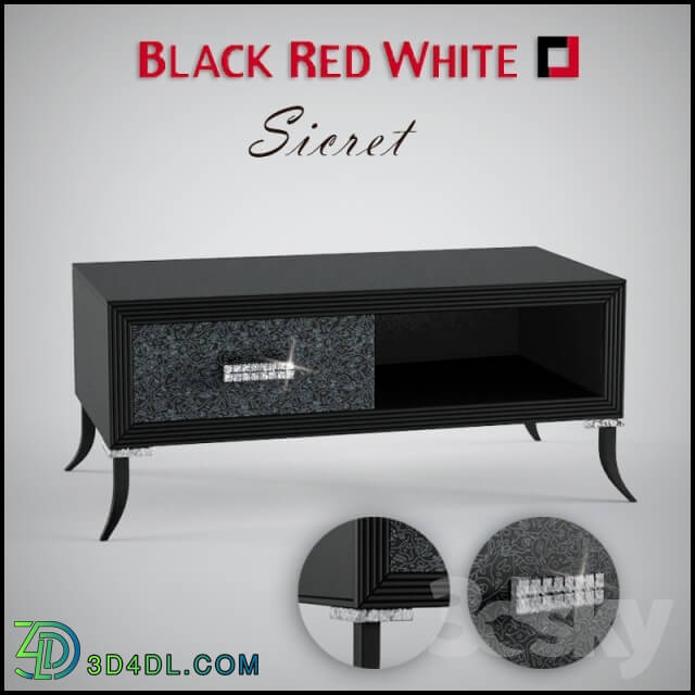 Sideboard _ Chest of drawer - stand for the TV-Black Red White_ Sicret_ RTV1S