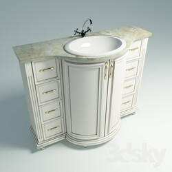 Bathroom furniture - floor standing base unit with the marble top 