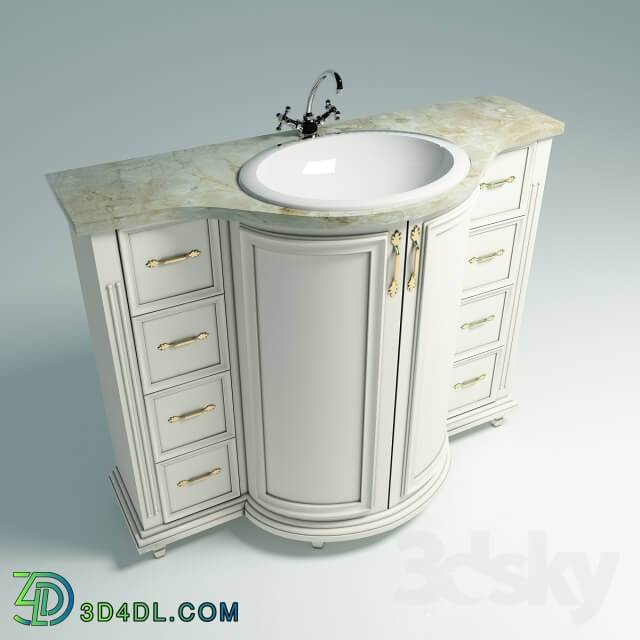 Bathroom furniture - floor standing base unit with the marble top