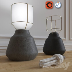 Table lamp - The lamp with energy saving light bulbs 