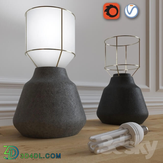 Table lamp - The lamp with energy saving light bulbs