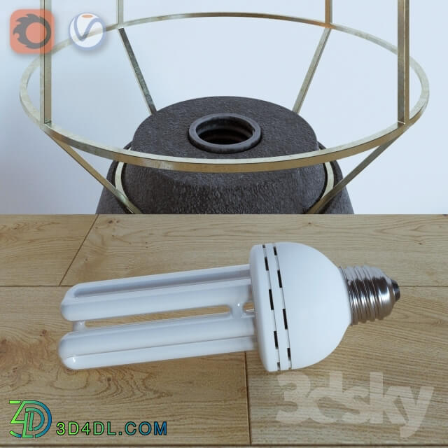 Table lamp - The lamp with energy saving light bulbs