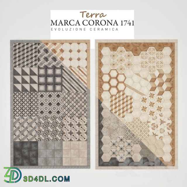 Bathroom accessories - Italian tiles Marca Corona 1741 Terra.