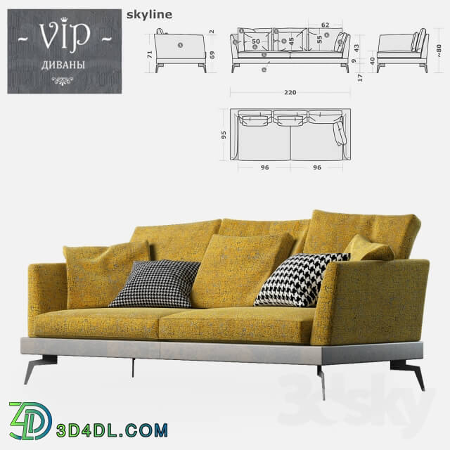 Sofa - Vip sofas - Skyline modern composite two-seater sofa