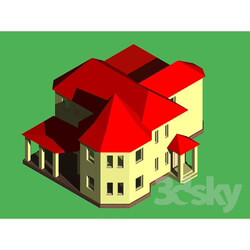 Building - House with red roof 