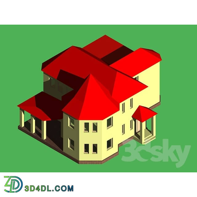 Building - House with red roof