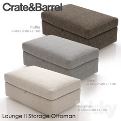 Other soft seating - Crate and Barrel Lounge II Storage Ottoman 