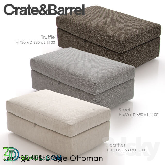 Other soft seating - Crate and Barrel Lounge II Storage Ottoman