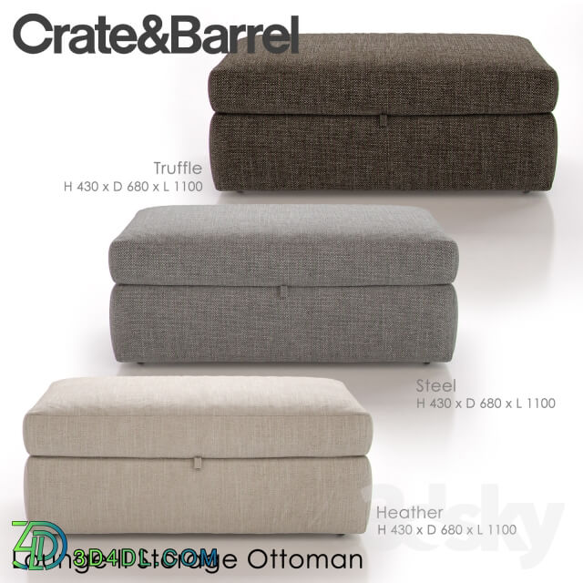 Other soft seating - Crate and Barrel Lounge II Storage Ottoman